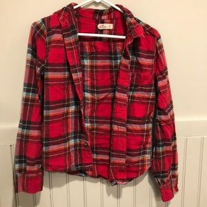 Hollister Red Plaid Flannel